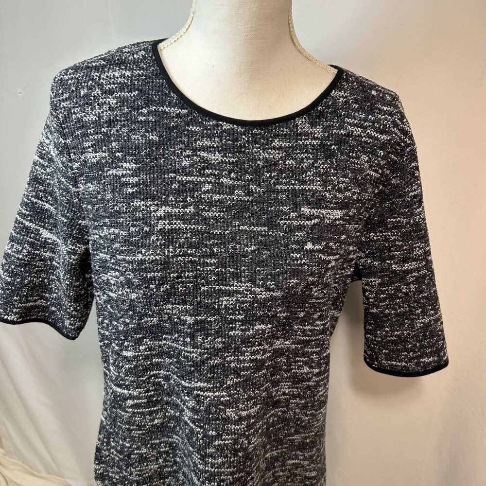 Ann Taylor Women's Black and White Knit Dress Sleeveless Career‎ Size 14 - Picture 2 of 5